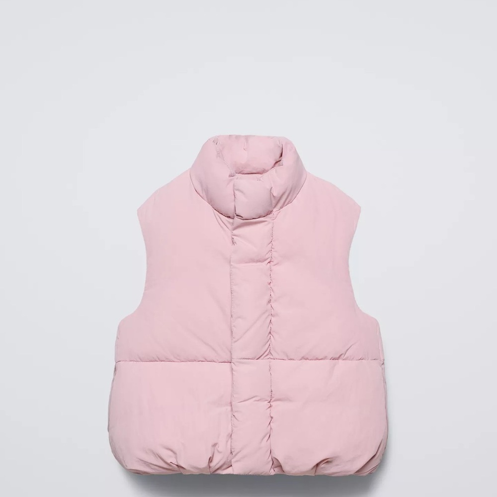 Zara Light Pink Kids Puffer Vest